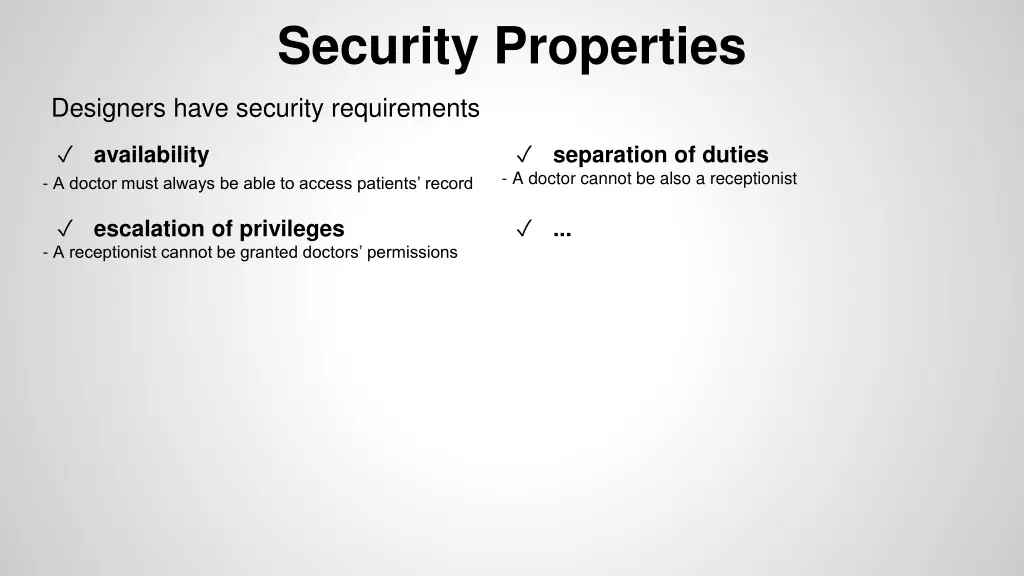 security properties