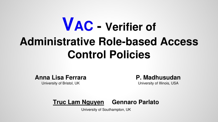 v ac verifier of administrative role based access