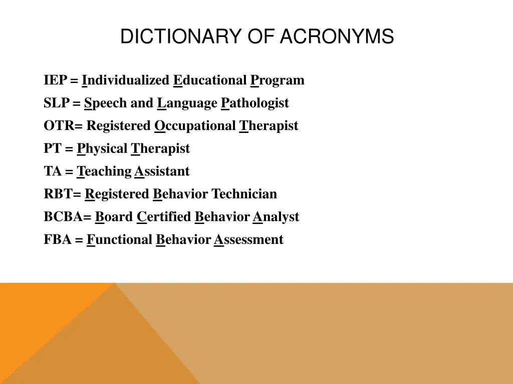 dictionary of acronyms