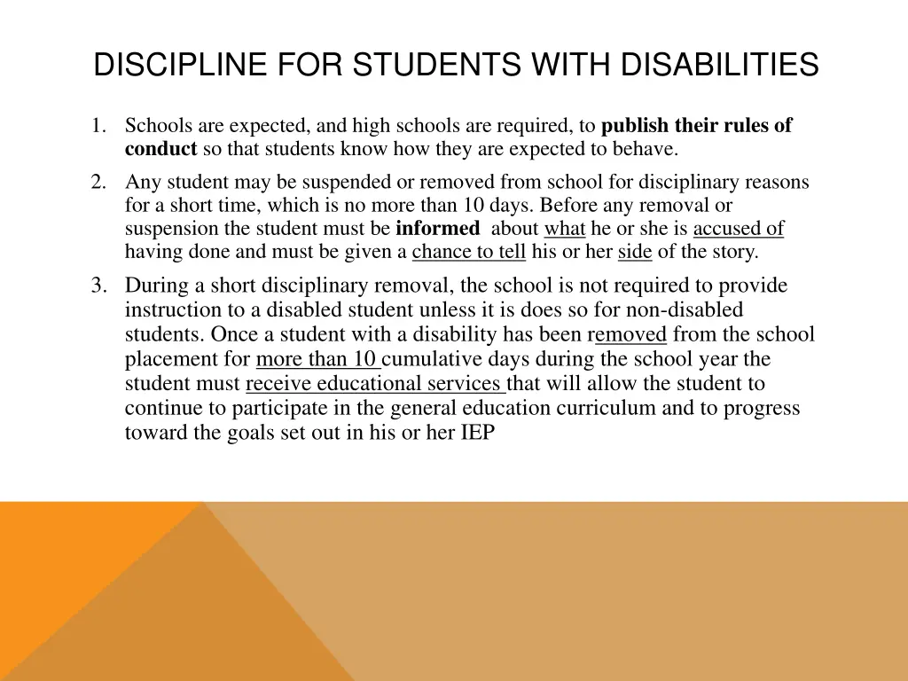 discipline for students with disabilities