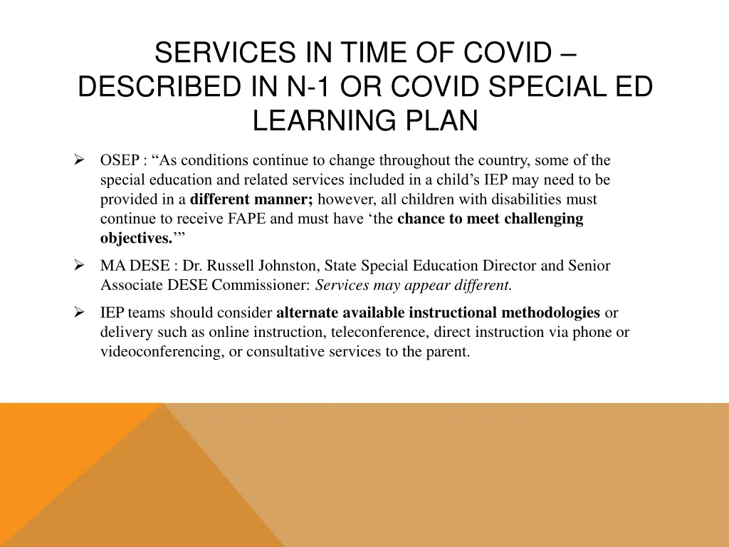 services in time of covid described