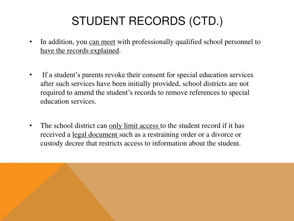 student records ctd