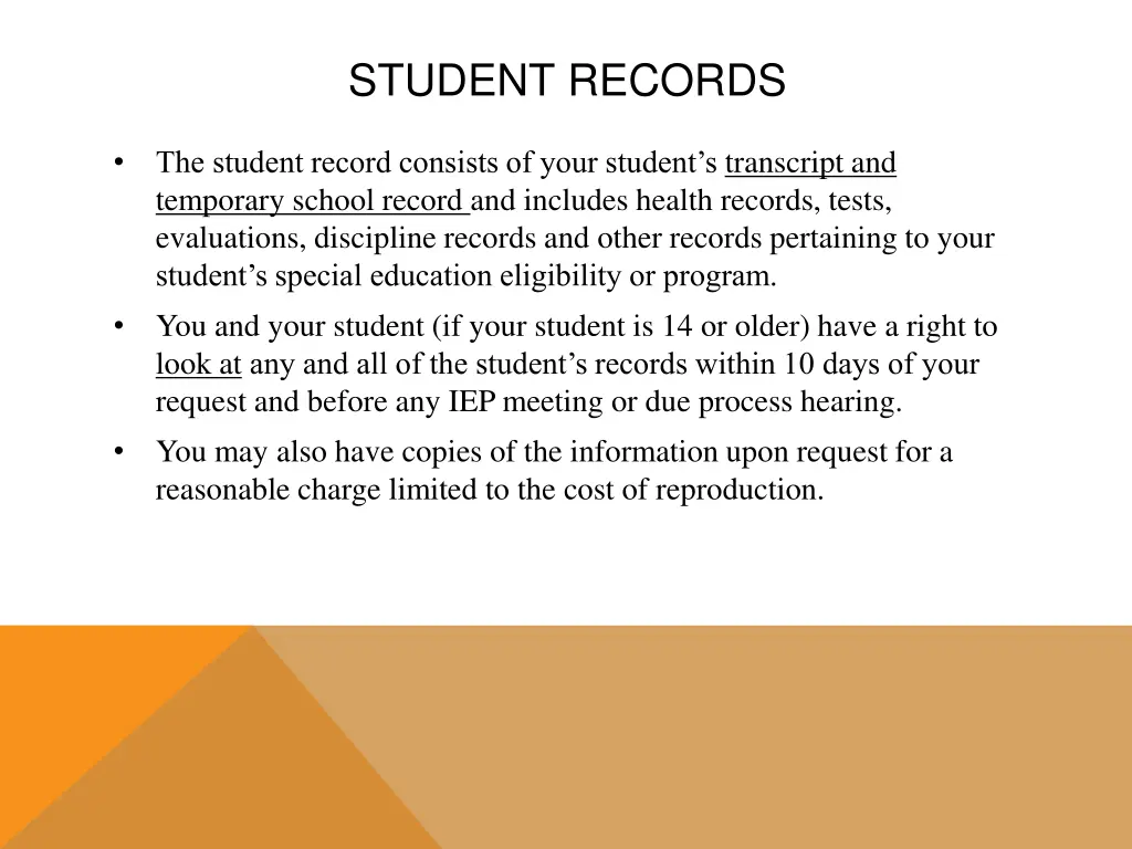 student records