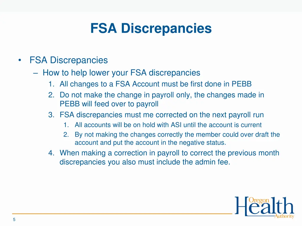 fsa discrepancies