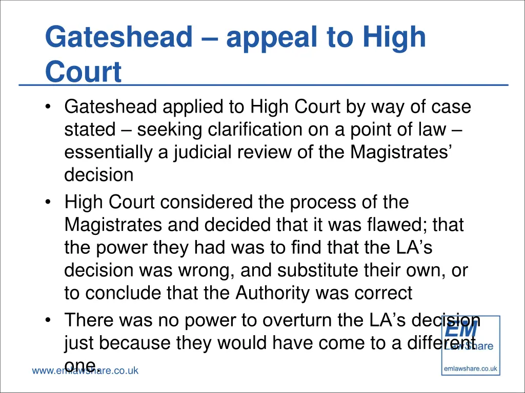 gateshead appeal to high court gateshead applied