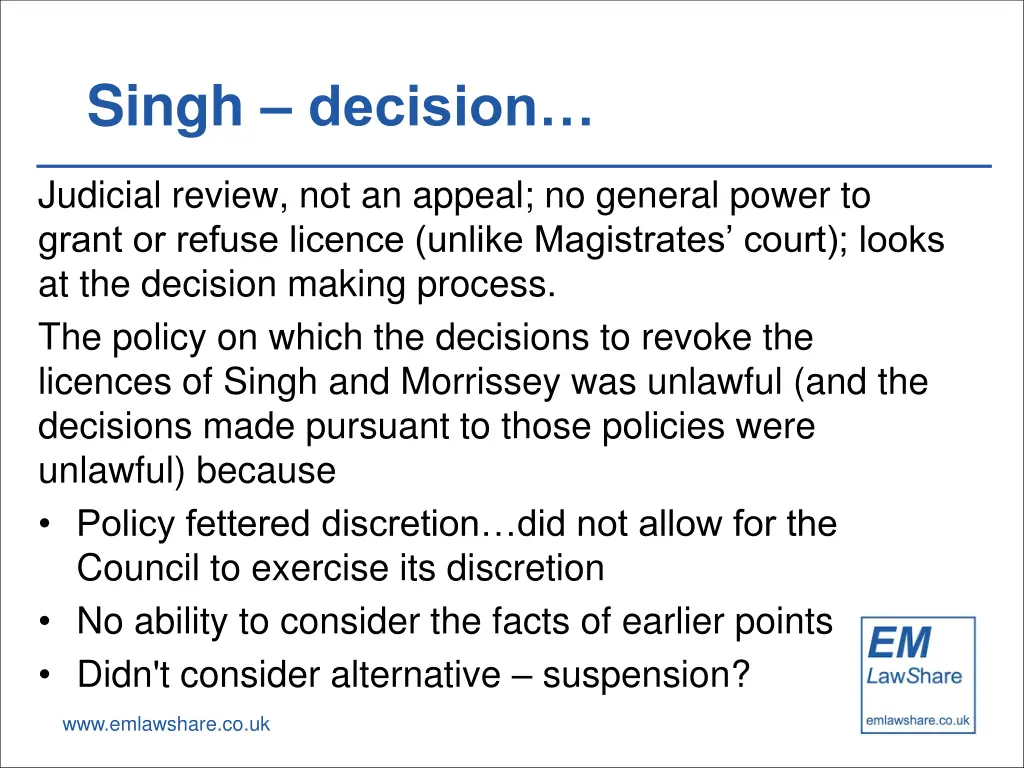 singh decision