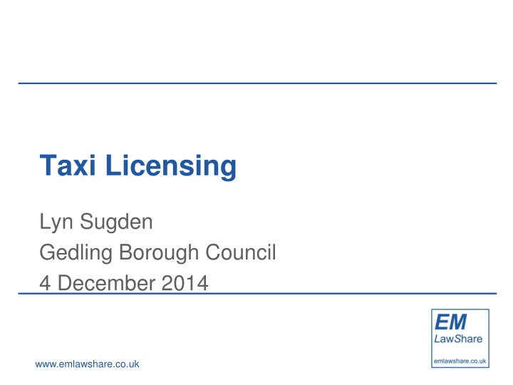 taxi licensing