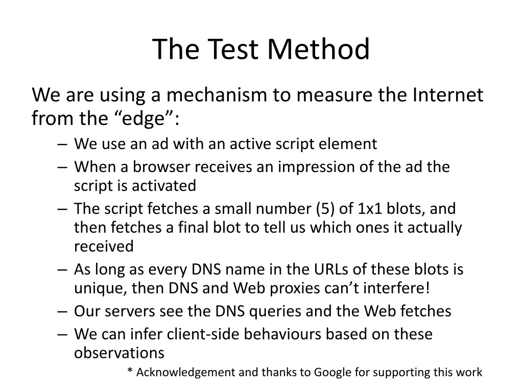 the test method