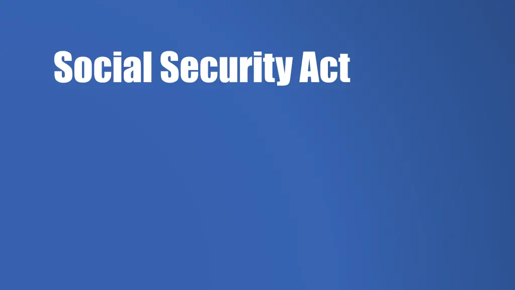 social security act 1