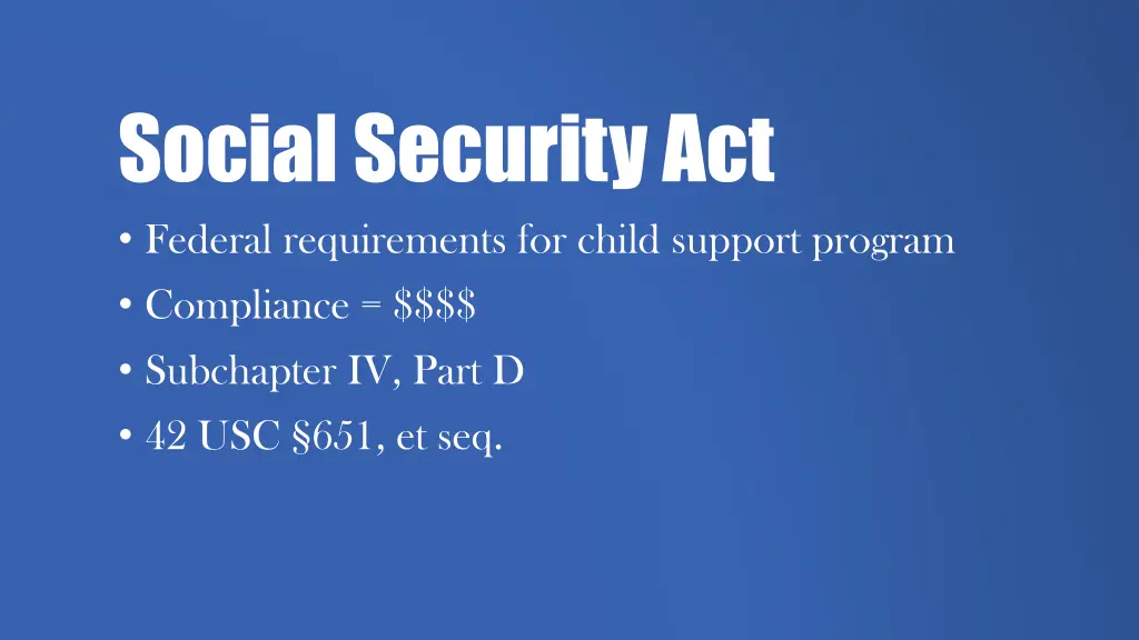 social security act federal requirements