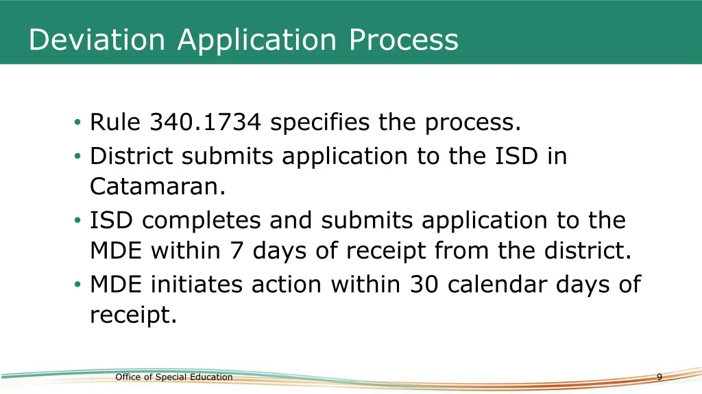 deviation application process