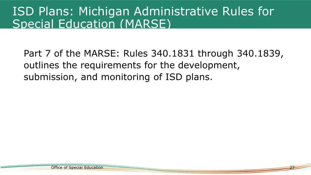 isd plans michigan administrative rules