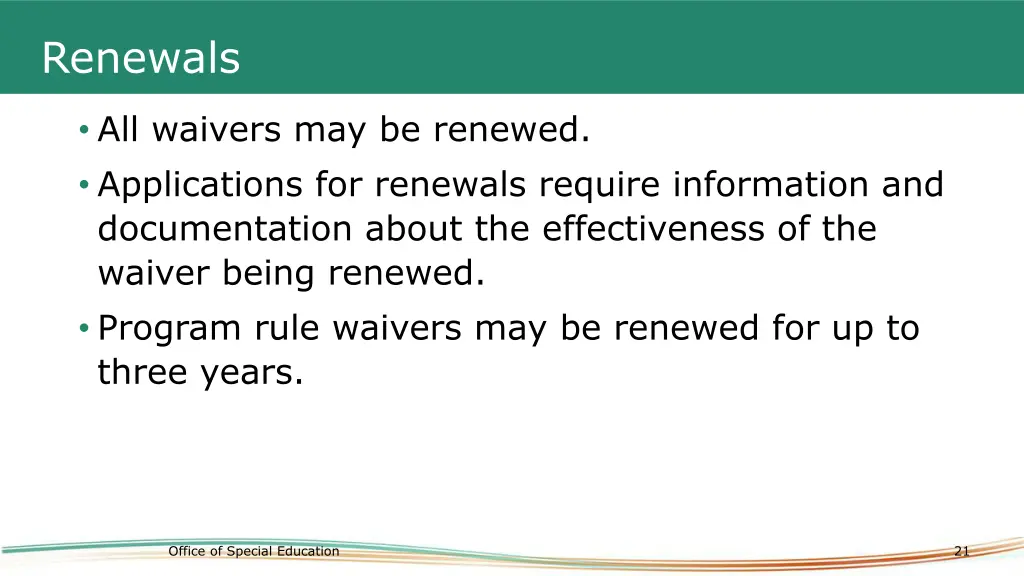 renewals