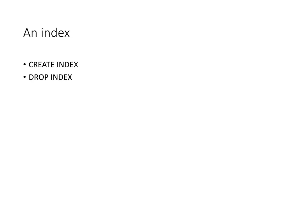 an index