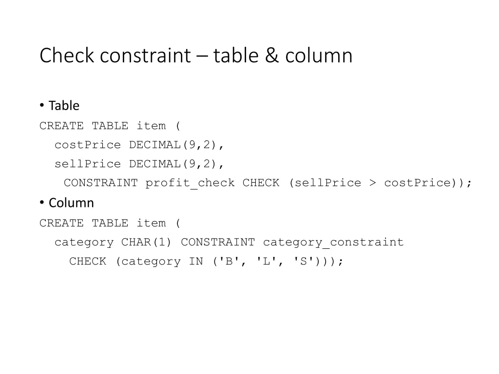 check constraint table column