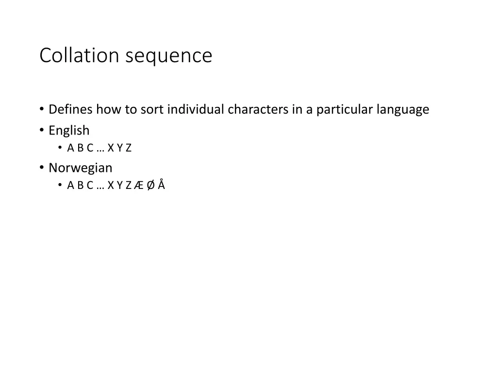 collation sequence