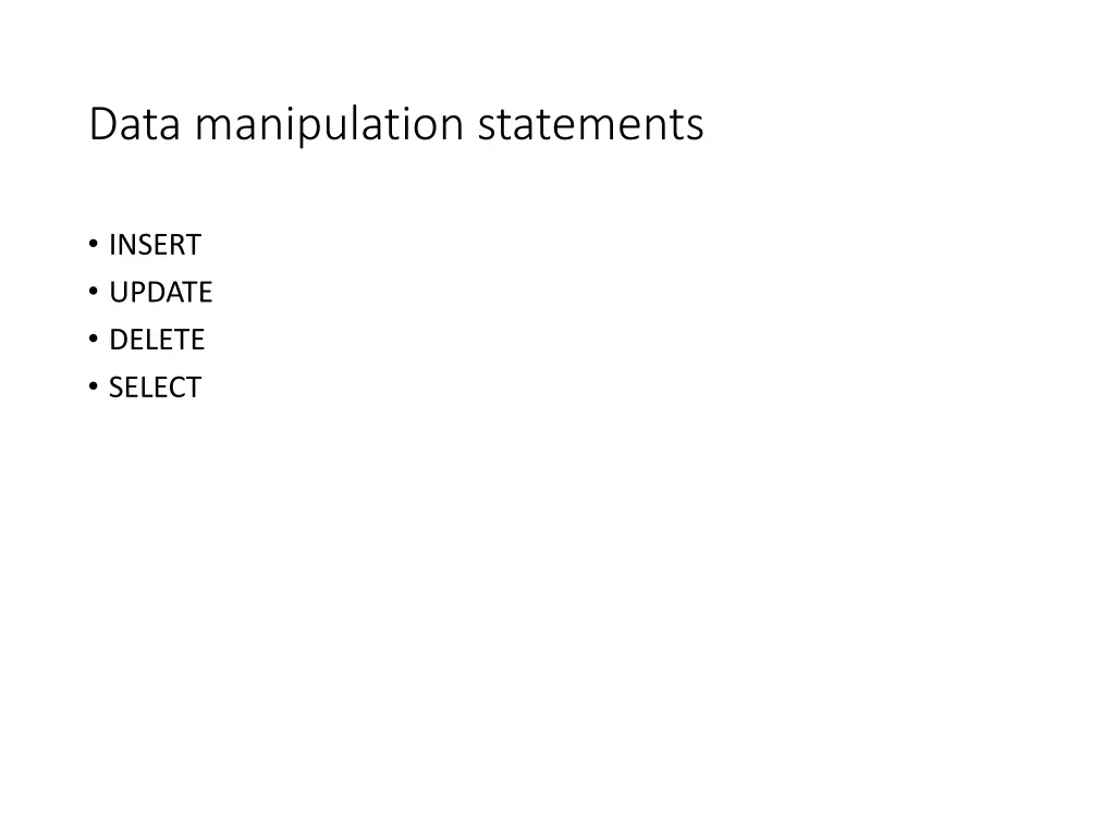 data manipulation statements