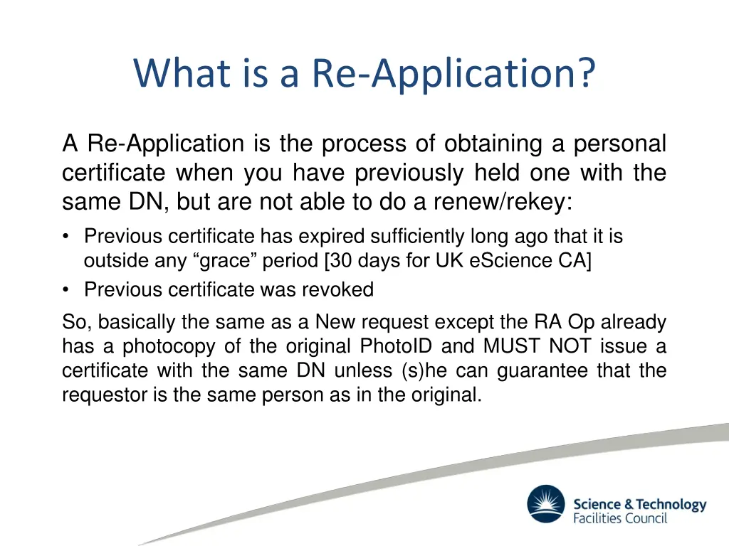 what is a re application