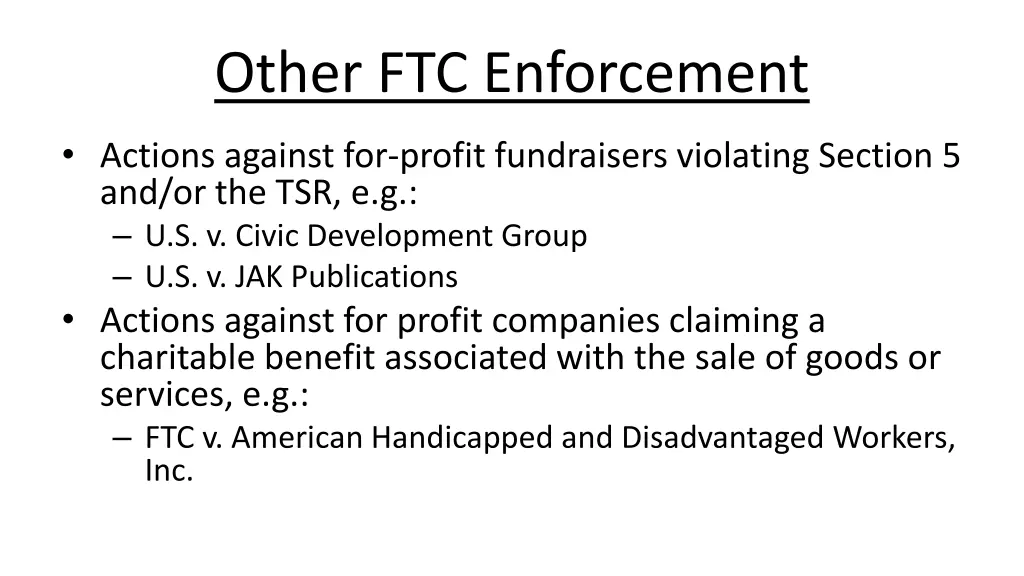 other ftc enforcement 1