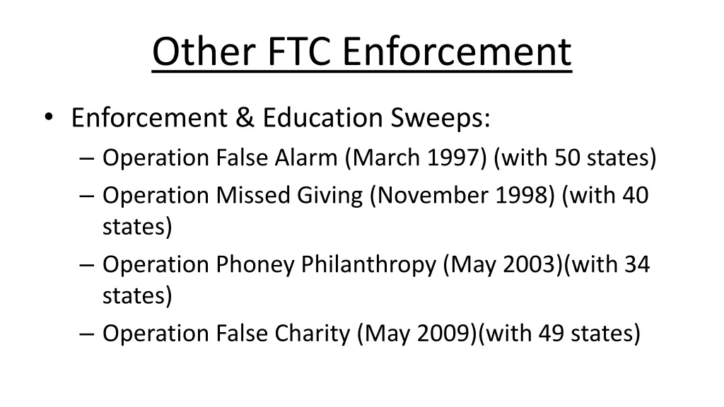 other ftc enforcement