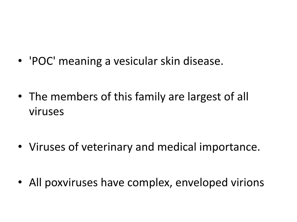 poc meaning a vesicular skin disease