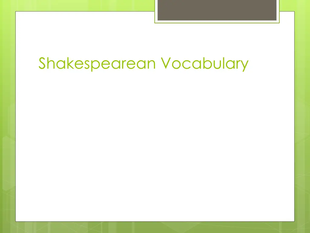 shakespearean vocabulary