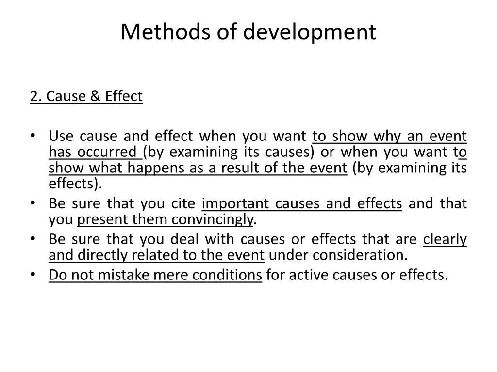 methods of development 1