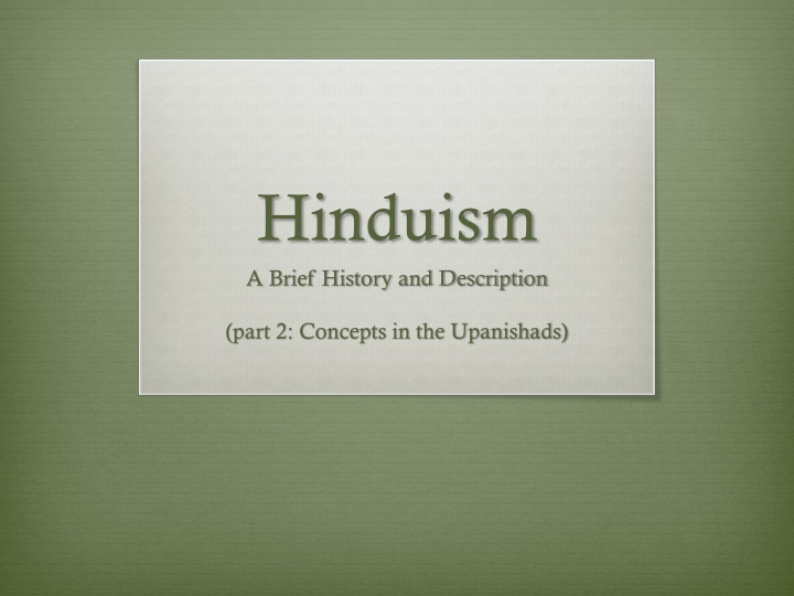 hinduism a brief history and description