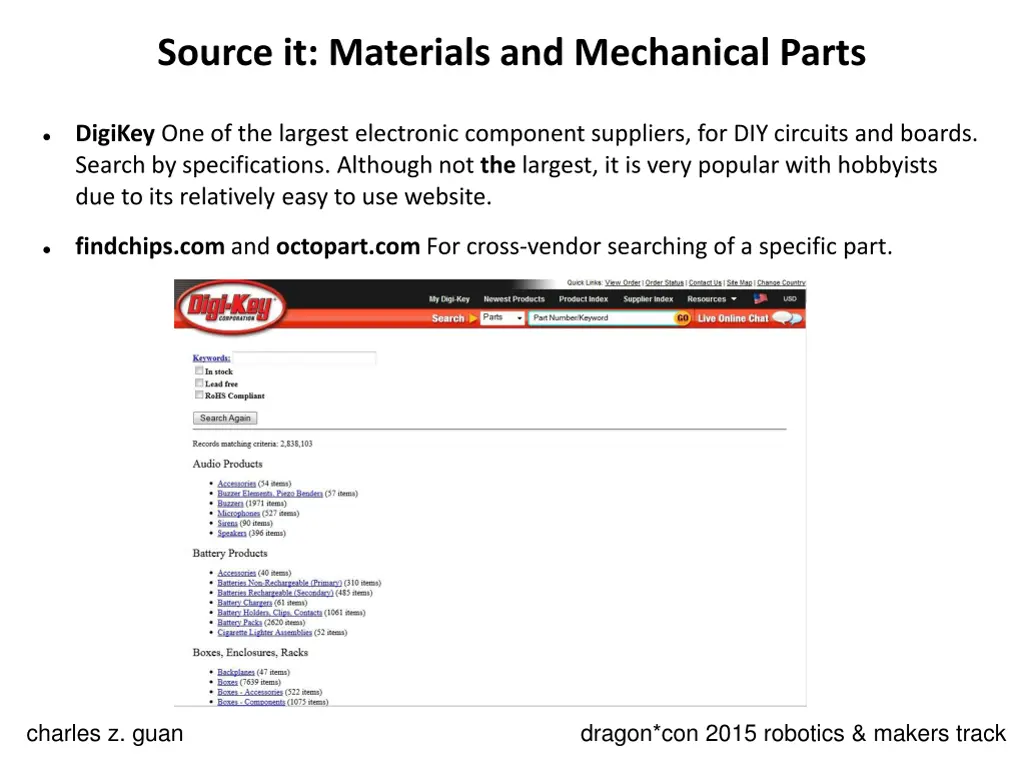 source it materials and mechanical parts 1