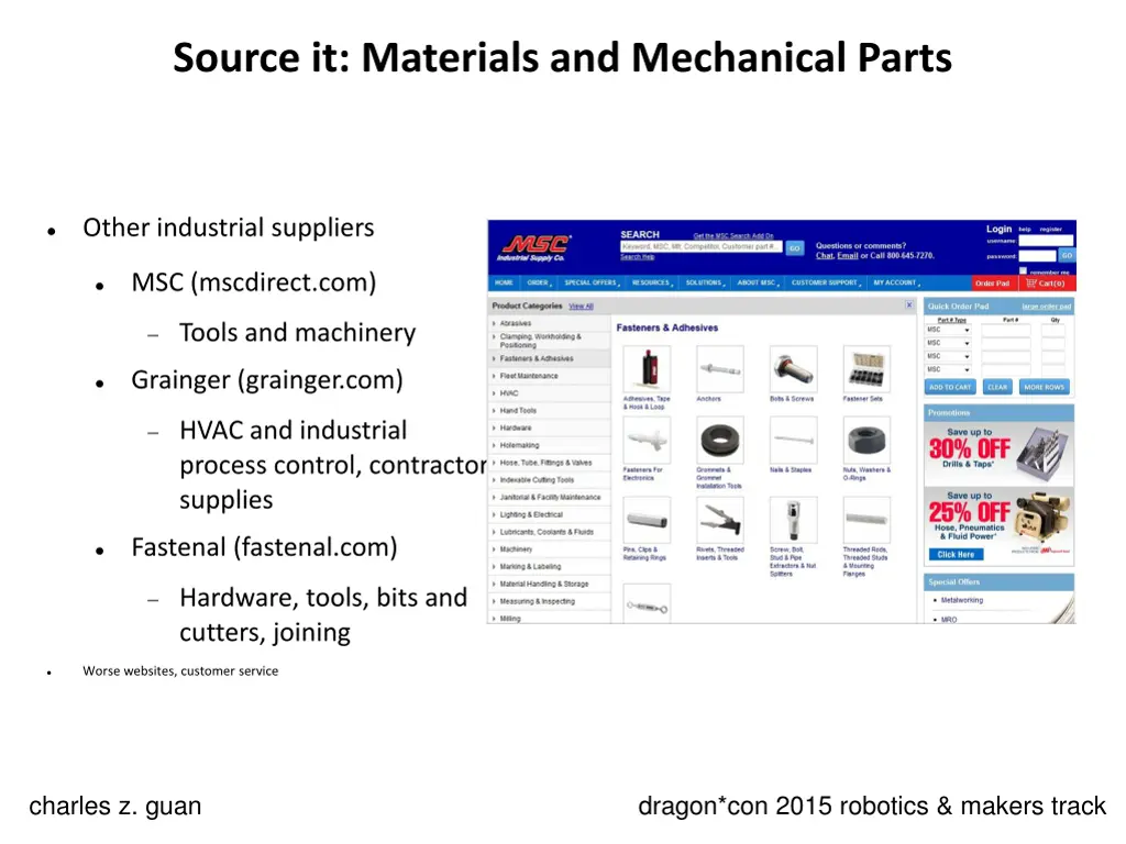 source it materials and mechanical parts