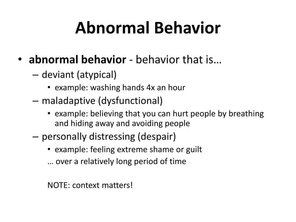 abnormal behavior