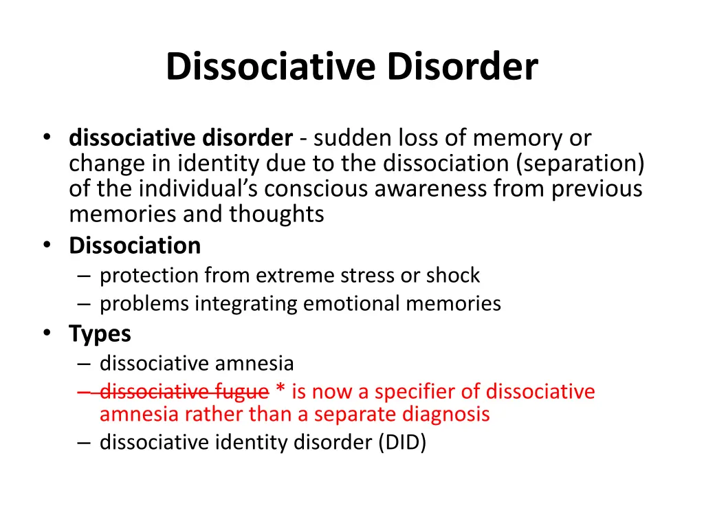 dissociative disorder