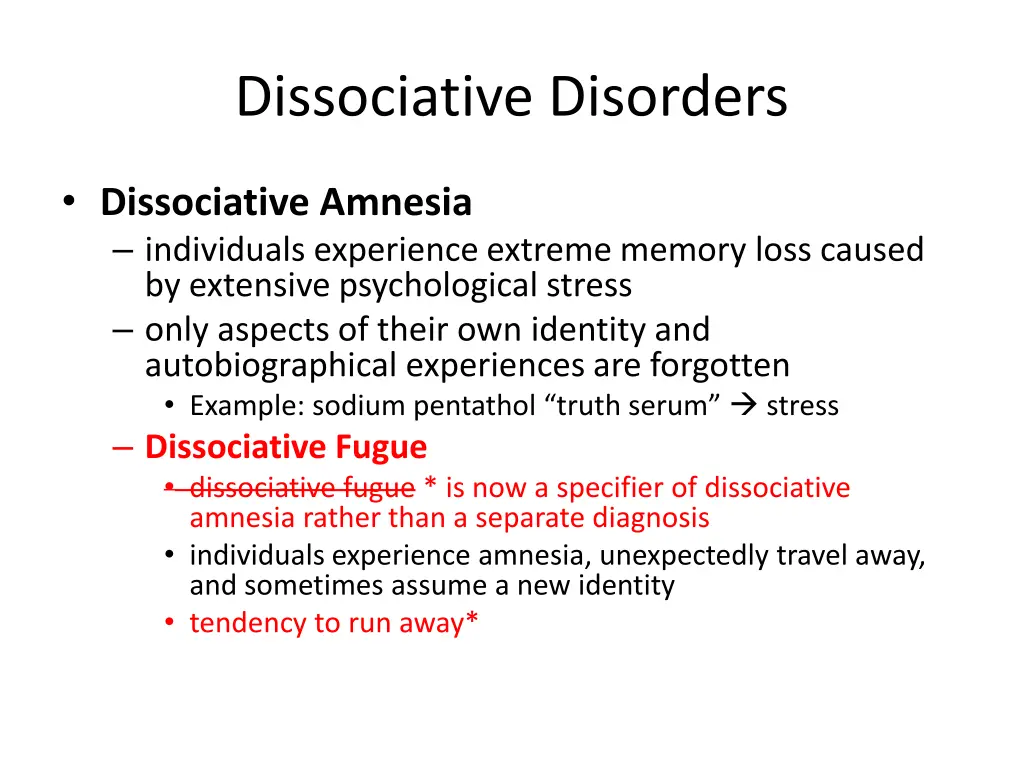 dissociative disorders