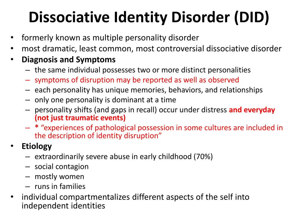 dissociative identity disorder did