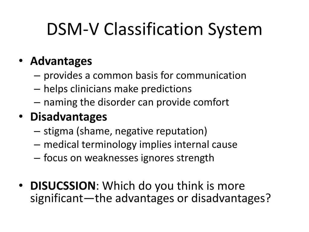 dsm v classification system