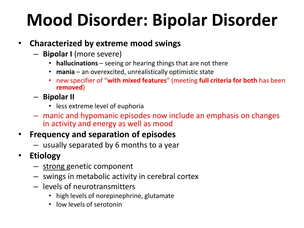 mood disorder bipolar disorder