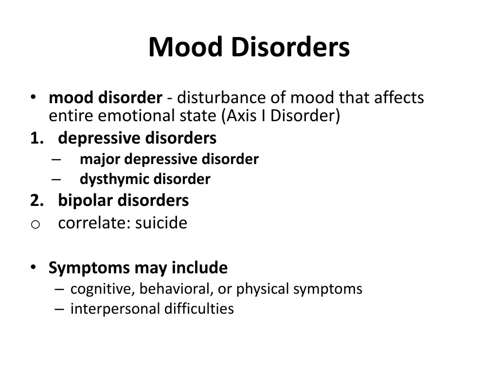 mood disorders