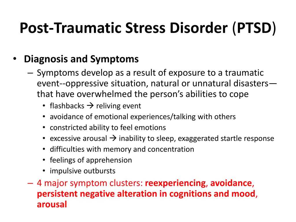 post traumatic stress disorder ptsd