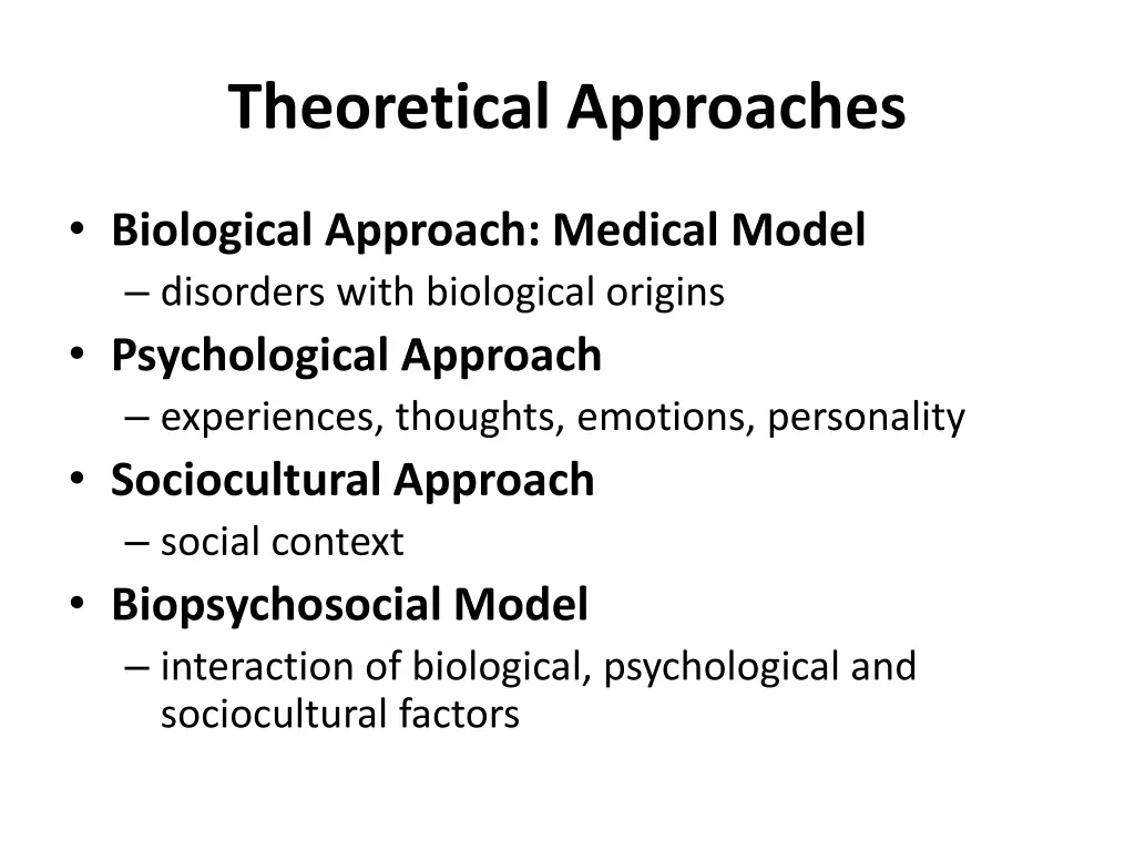 theoretical approaches