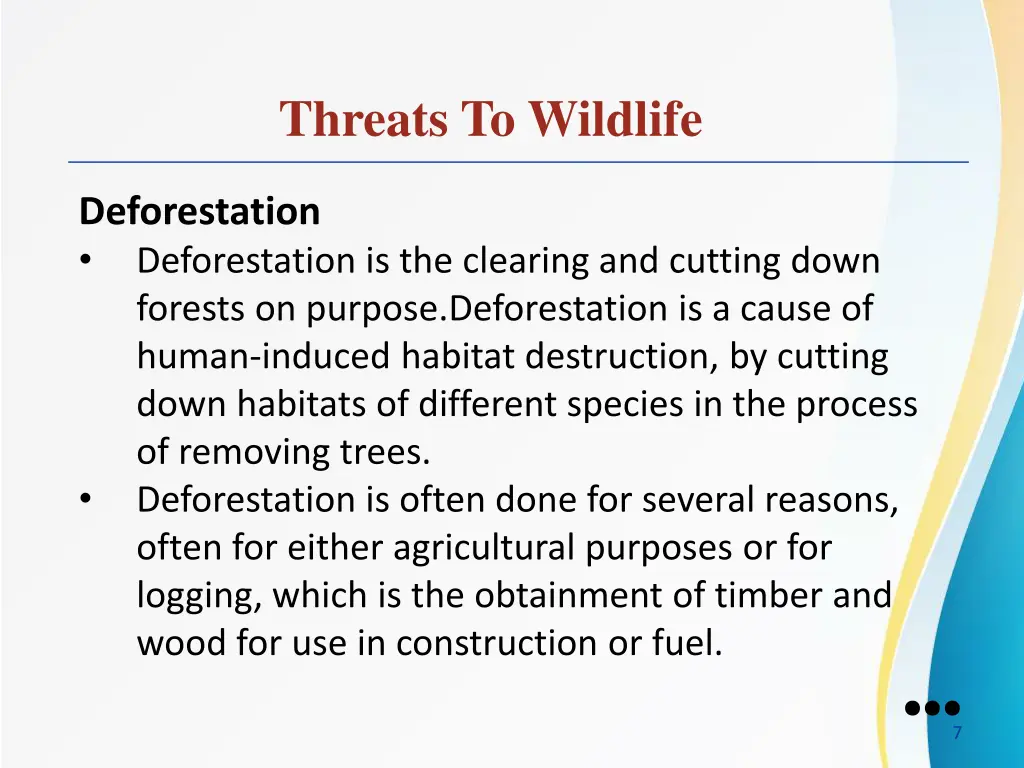 threats to wildlife 1