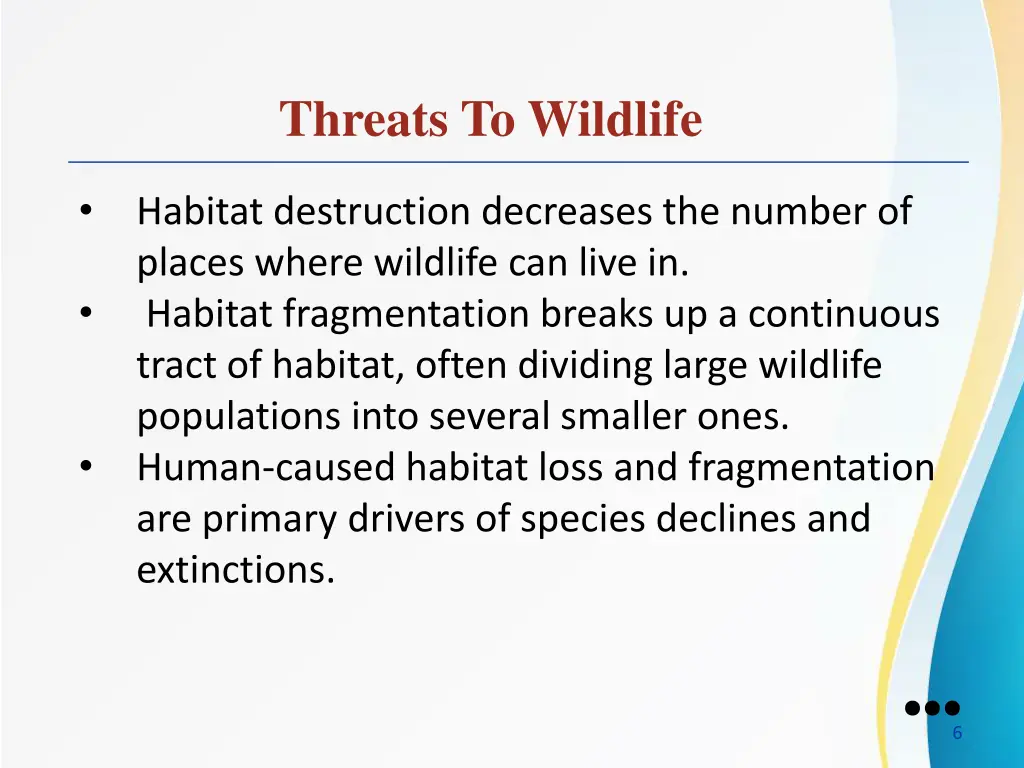 threats to wildlife