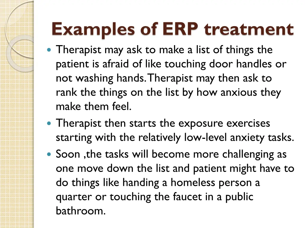 examples of erp treatment therapist