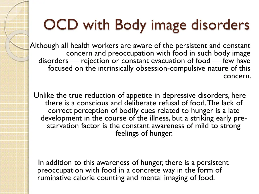 ocd with body image disorders