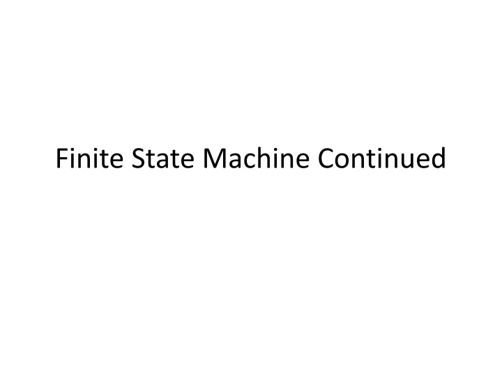 finite state machine continued