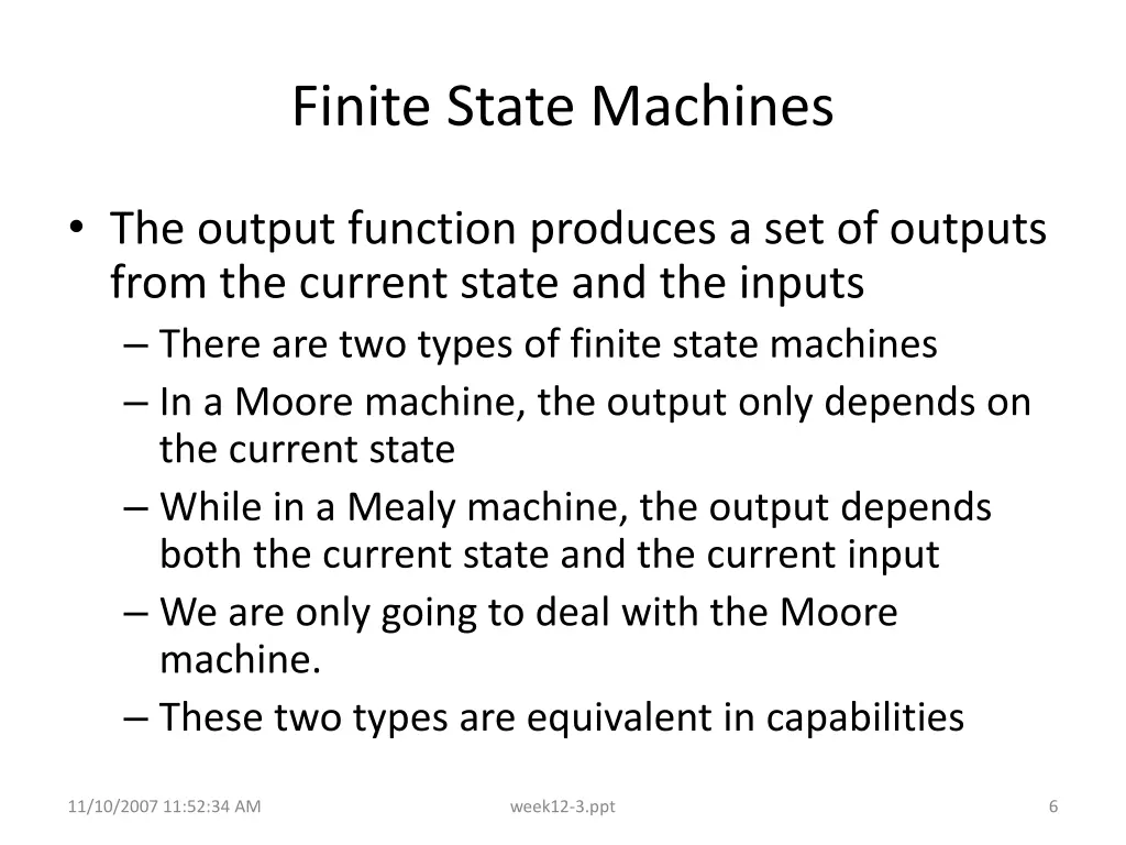 finite state machines 1