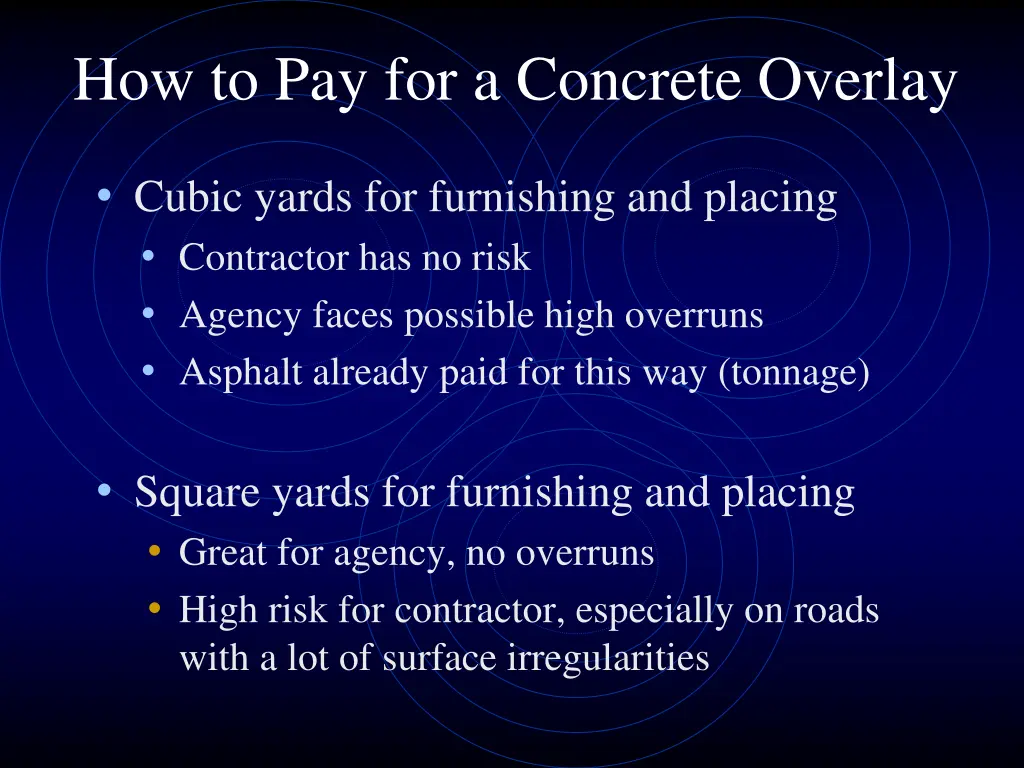 how to pay for a concrete overlay