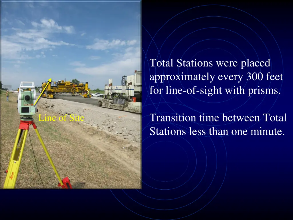 total stations were placed approximately every