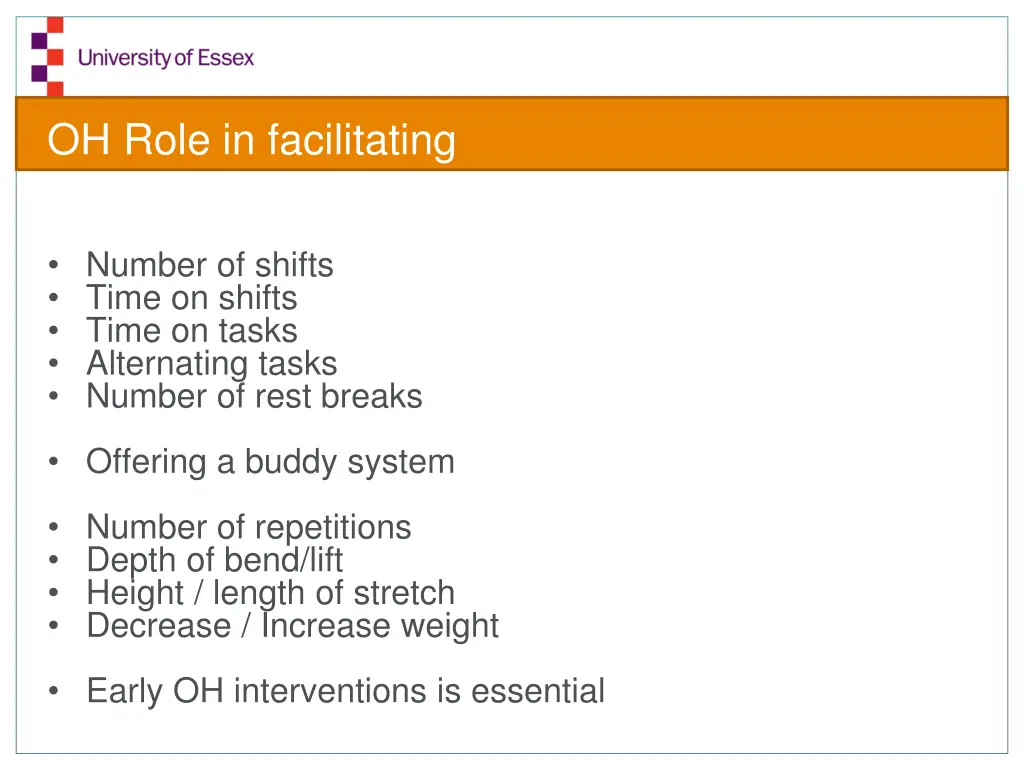 oh role in facilitating