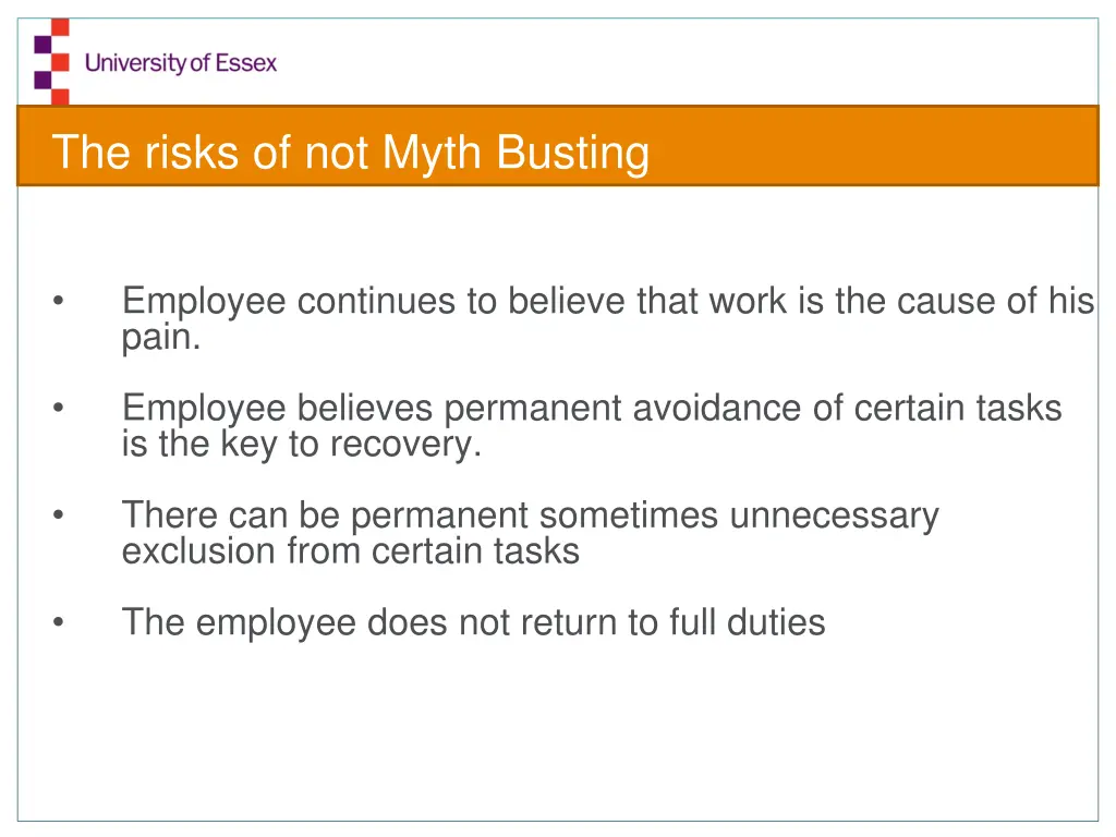 the risks of not myth busting