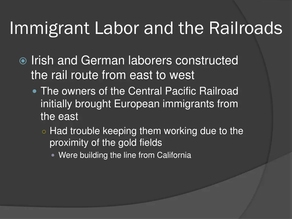 immigrant labor and the railroads 1